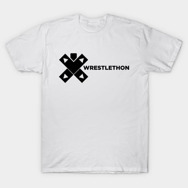 Wrestlethon logo script - Black T-Shirt by Wrestlethon